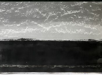 Halligen 9 · Pigmenttusche auf Papier, gekratzt · 70 x 50 cm